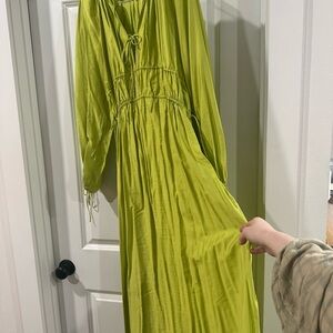 H&M Lime Green Long Sleeve Maxi Dress
